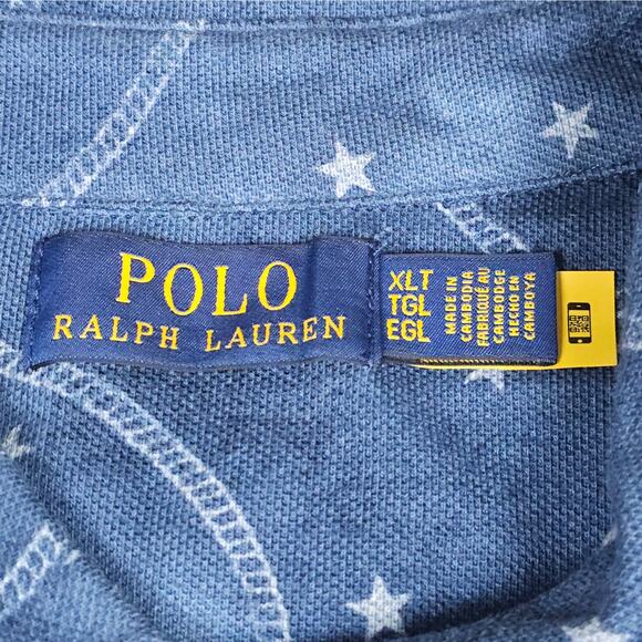 NWT Polo Ralph Lauren Polo Shirt Mens XLT Blue Nautical Sailboat Casual Coastal - Picture 9 of 14